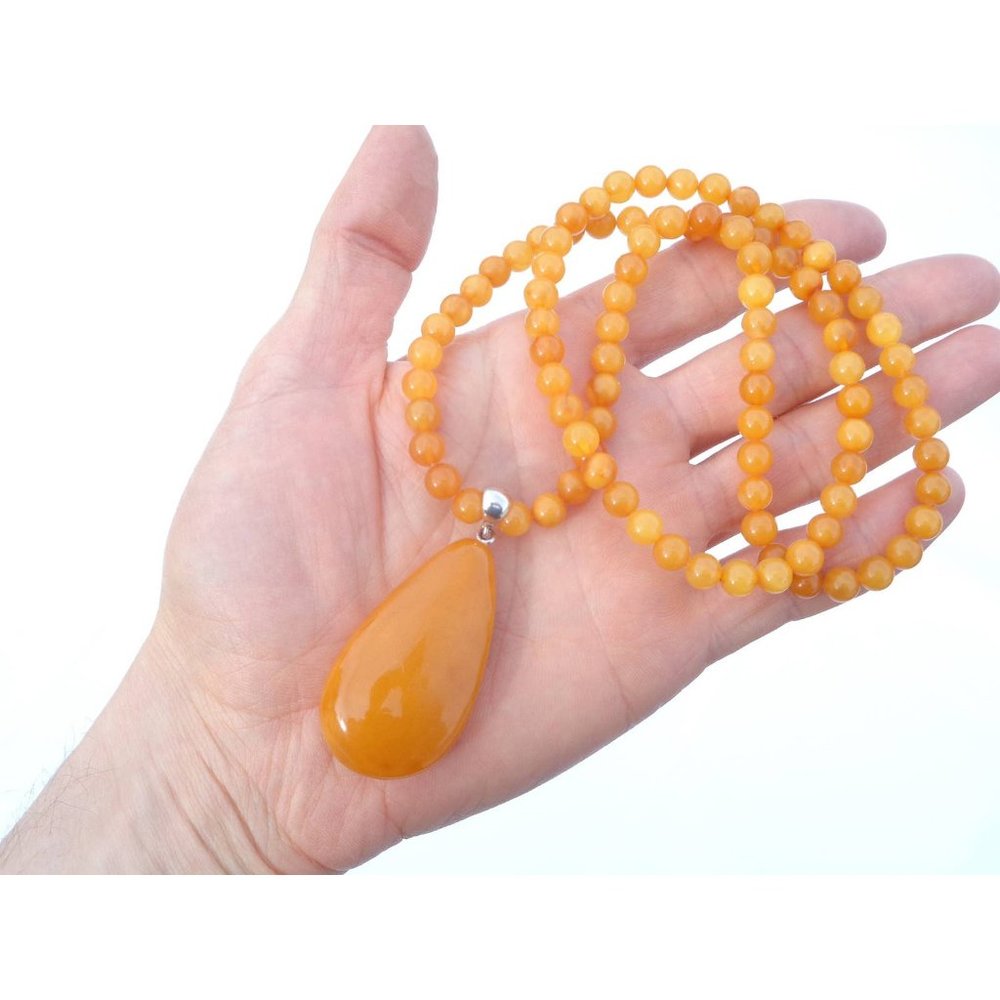 Butterscotch Amber Pendant, 100% Natural High Quality Baltic Amber Necklace 25g